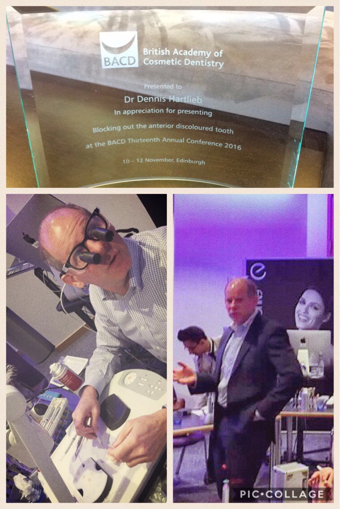 Dr. Hartlieb was given an award of appreciation for his presentation on Blocking Out The Anterior Discoloured Tooth.